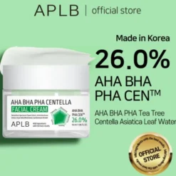 APLB AHA BHA PHA Centella Facial Cream, krem złuszczająco-kojący do twarzy z kwasami i wąkrotą azjatycką, 55 ml