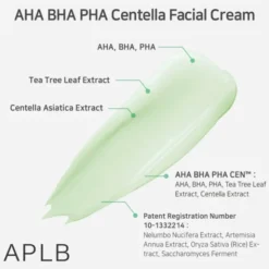 APLB AHA BHA PHA Centella Facial Cream, krem złuszczająco-kojący do twarzy z kwasami i wąkrotą azjatycką, 55 ml