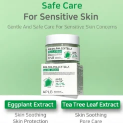 APLB AHA BHA PHA Centella Facial Cream, krem złuszczająco-kojący do twarzy z kwasami i wąkrotą azjatycką, 55 ml