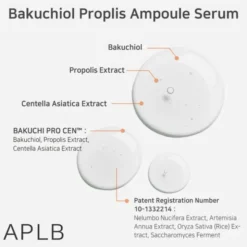 APLB Bakuchiol Propolis Ampoule, serum łagodzące do twarzy z bakuchiolem i propolisem, 40 ml