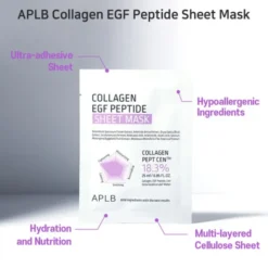 APLB Collagen EGF Peptide Sheet Mask, maska w płachcie do twarzy z kolagenem i peptydami EGF, 25 ml