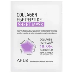 APLB Collagen EGF Peptide Sheet Mask, maska w płachcie do twarzy z kolagenem i peptydami EGF, 25 ml
