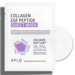 APLB Collagen EGF Peptide Sheet Mask, maska w płachcie do twarzy z kolagenem i peptydami EGF, 25 ml