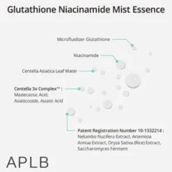 APLB Glutathione Niacinamide Mist Essence, mgiełka-esencja rozjaśniająca do twarzy z glutationem i niacynamidem, 105 ml