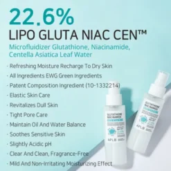 APLB Glutathione Niacinamide Mist Essence, mgiełka-esencja rozjaśniająca do twarzy z glutationem i niacynamidem, 105 ml