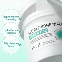 APLB Glutathione Niacinamide Toner Pad, płatki tonizujące do twarzy z glutationem i niacynamidem, 60 szt.