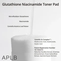 APLB Glutathione Niacinamide Toner Pad, płatki tonizujące do twarzy z glutationem i niacynamidem, 60 szt.