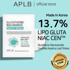 APLB Glutathione Niacinamide, maska na twarz w płachcie, 25 ml