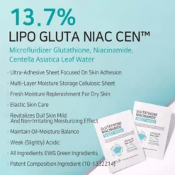 APLB Glutathione Niacinamide, maska na twarz w płachcie, 25 ml
