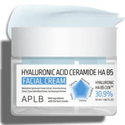 APLB Hyaluronic Acid Ceramide HA B5, krem nawilżający do twarzy z kwasem hialuronowym, ceramidami i witaminą B5, 55 ml