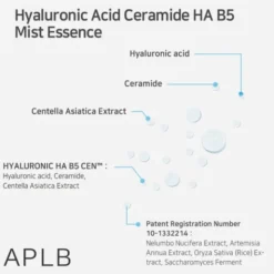 APLB Hyaluronic Acid Ceramide HA B5 Mist Essence, mgiełka-esencja do twarzy z kwasem hialuronowym i ceramidami, 105 ml
