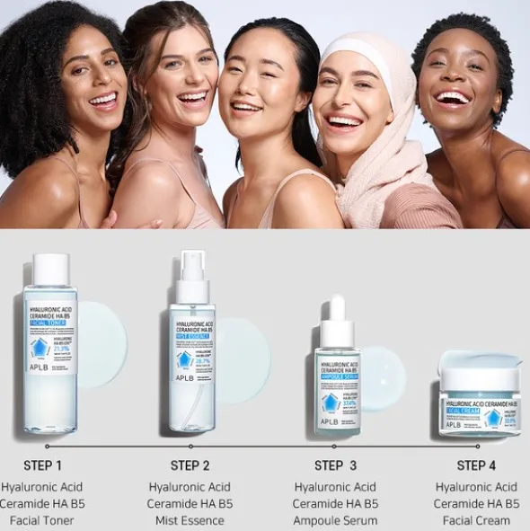 APLB Hyaluronic Acid Ceramide HA B5 Ampoule, serum nawilżające do twarzy z kwasem hialuronowym, ceramidami i witaminą B5, 40 ml
