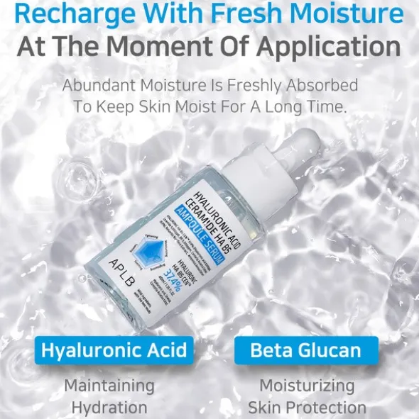 APLB Hyaluronic Acid Ceramide HA B5 Ampoule, serum nawilżające do twarzy z kwasem hialuronowym, ceramidami i witaminą B5, 40 ml