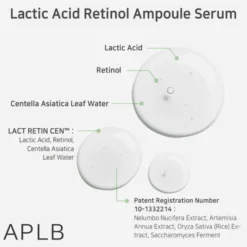 APLB Lactic Acid Retinol Ampoule, serum wygładzające z kwasem mlekowym i retinolem, 40 ml