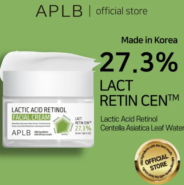 APLB Lactic Acid Retinol Facial Cream, krem odnawiający do twarzy z kwasem mlekowym i retinolem, 55 ml