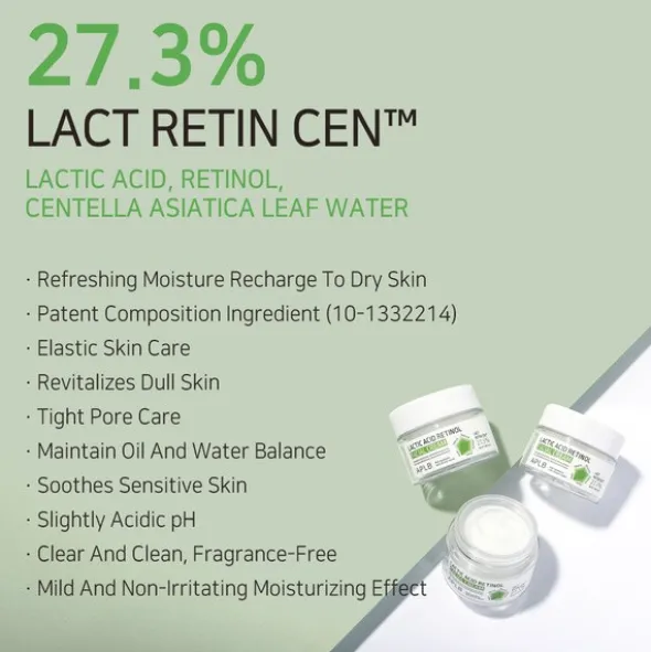 APLB Lactic Acid Retinol Facial Cream, krem odnawiający do twarzy z kwasem mlekowym i retinolem, 55 ml