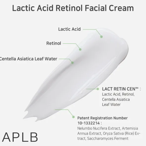 APLB Lactic Acid Retinol Facial Cream, krem odnawiający do twarzy z kwasem mlekowym i retinolem, 55 ml