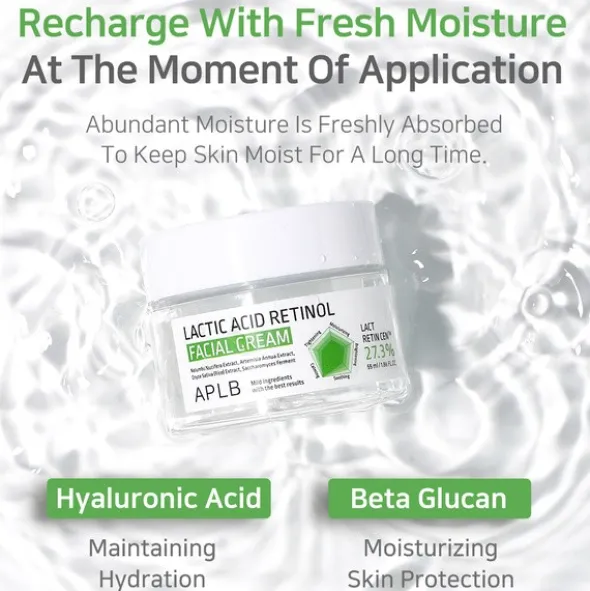 APLB Lactic Acid Retinol Facial Cream, krem odnawiający do twarzy z kwasem mlekowym i retinolem, 55 ml