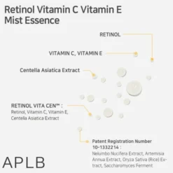 APLB Retinol Vitamin C Vitamin E Mist Essence, mgiełka-esencja z retinolem oraz witaminami C i E, 105 ml