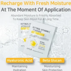APLB Retinol Vitamin C Vitamin E Sheet Mask, maska w płachcie na twarz z retinolem oraz witaminami C i E, 25 ml