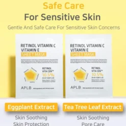 APLB Retinol Vitamin C Vitamin E Sheet Mask, maska w płachcie na twarz z retinolem oraz witaminami C i E, 25 ml