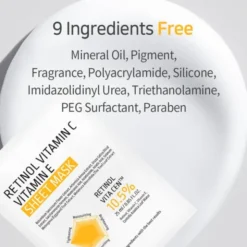 APLB Retinol Vitamin C Vitamin E Sheet Mask, maska w płachcie na twarz z retinolem oraz witaminami C i E, 25 ml