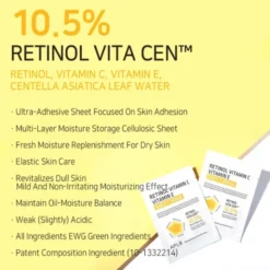 APLB Retinol Vitamin C Vitamin E Sheet Mask, maska w płachcie na twarz z retinolem oraz witaminami C i E, 25 ml
