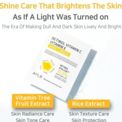 APLB Retinol Vitamin C Vitamin E Sheet Mask, maska w płachcie na twarz z retinolem oraz witaminami C i E, 25 ml