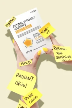 APLB Retinol Vitamin C Vitamin E Sheet Mask, maska w płachcie na twarz z retinolem oraz witaminami C i E, 25 ml