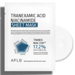 APLB Tranexamic Acid Niacinamide Sheet Mask, rozjaśniająca maska w płachcie z kwasem traneksamowym i niacynamidem, 25 ml