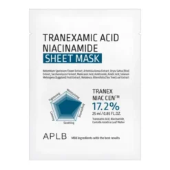 APLB Tranexamic Acid Niacinamide Sheet Mask, rozjaśniająca maska w płachcie z kwasem traneksamowym i niacynamidem, 25 ml