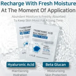 APLB Tranexamic Acid Niacinamide Sheet Mask, rozjaśniająca maska w płachcie z kwasem traneksamowym i niacynamidem, 25 ml