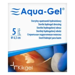 Aqua-Gel, opatrunek hydrożelowy, średnica 6,5 cm, 5 szt.
