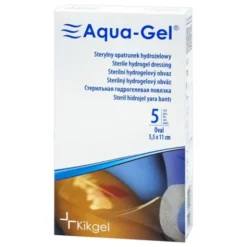 Aqua-Gel, opatrunek hydrożelowy, 5,5 x 11 cm (owalny), 5 szt.