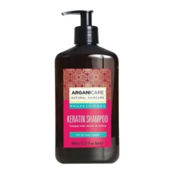 Arganicare Keratin Shampoo, keratynowy szampon do włosów, intensywnie regenerujący, 400 ml