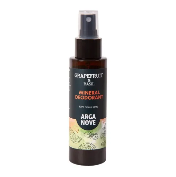 Arganove, dezodorant mineralny, grejpfrut i bazylia, spray, 100 ml