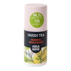 Arganove, mineralny dezodorant ałunowy, zielona herbata, roll-on, 50 ml