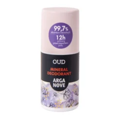 Arganove, mineralny dezodorant ałunowy, oud, roll-on, 50 ml