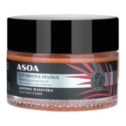 Asoa, czerwona maska do cery naczynkowej z glinką, 50 ml