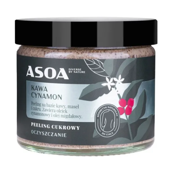 Asoa, peeling cukrowo-kawowy Kawa i Cynamon, 250 ml