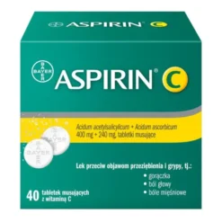 Aspirin C, 400 mg + 240 mg, tabletki musujące, 40 szt.