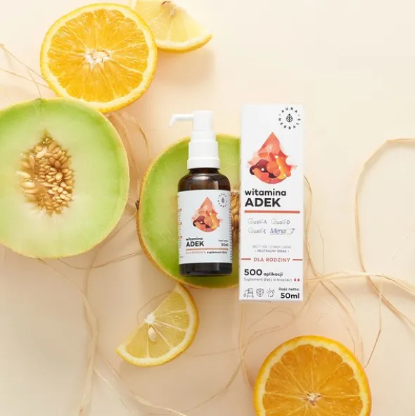 Aura Herbals Witamina ADEK dla rodziny MCT-Oil, krople, 50 ml