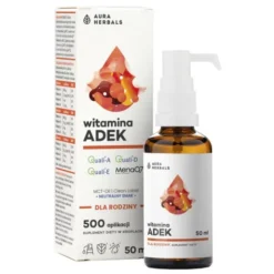 Aura Herbals Witamina ADEK dla rodziny MCT-Oil, krople, 50 ml