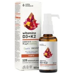 Aura Herbals Witamina D3 4000 IU + K2MK7 MCT-Oil, krople, 50 ml