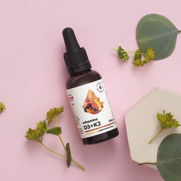 Aura Herbals Witamina D3 (2000 IU)+K2+Omega-3, krople, 30 ml