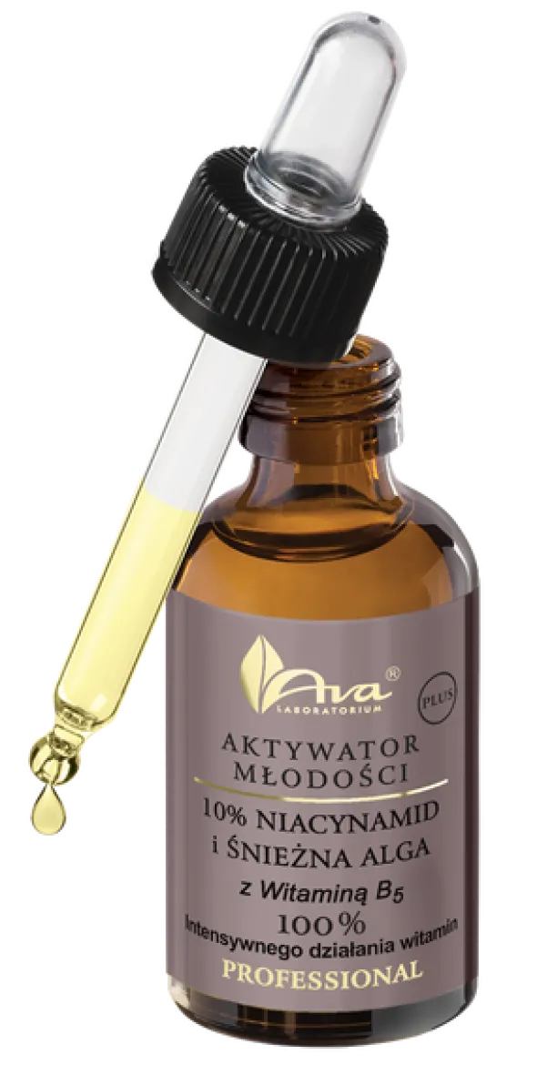 AVA Aktywator Młodości Plus, Niacynamid i Śnieżna Alga, serum przeciwzmarszczkowe, 30 ml