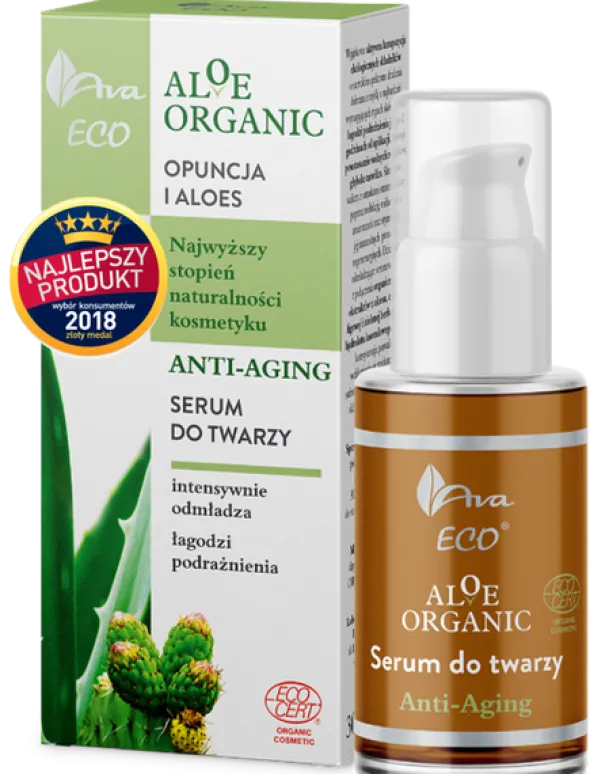 Ava Eco Aloe Organic Anti-Aging, serum do twarzy, 50 ml