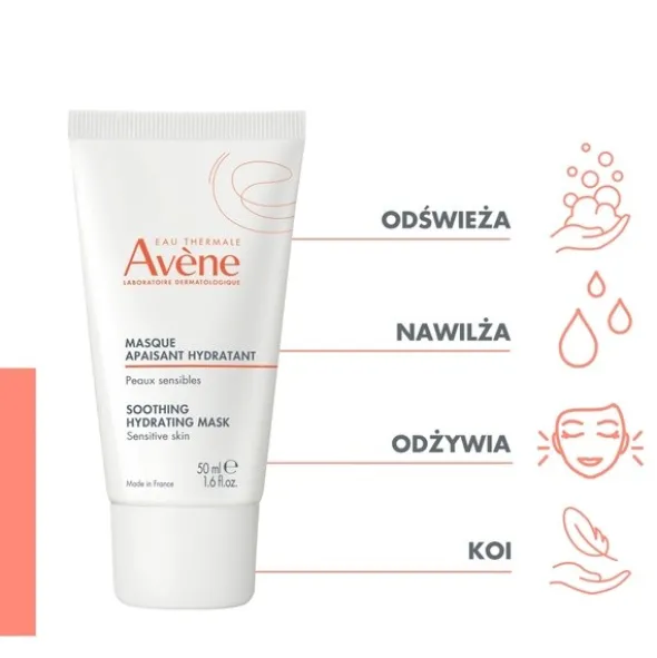 Avene Eau Thermale, maseczka kojąco-nawilżająca, 50 ml
