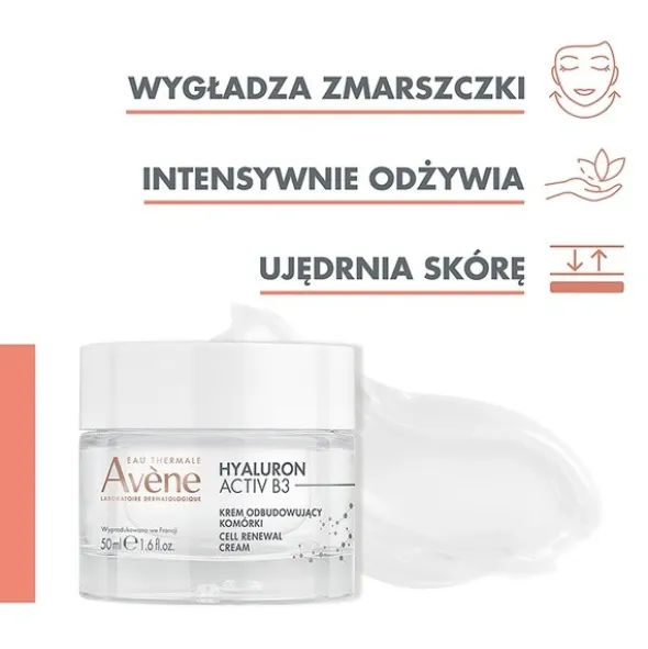 Avene Hyaluron Activ B3, krem odbudowujący komórki, 50 ml