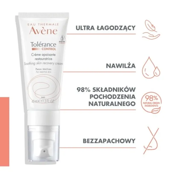 Avene Tolerance Control, krem łagodząco regenerujący, 40 ml